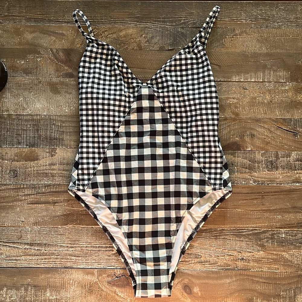 Jcrew gingham one piece bathing suit, size 4